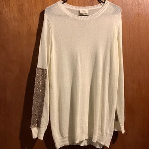 Cream sweaters w/ tan/light brown sequin details